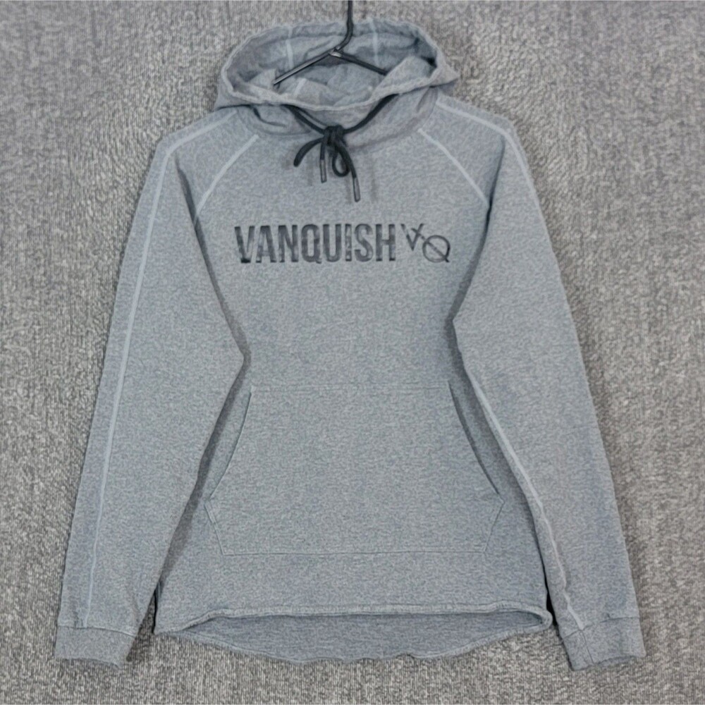 Vanquish Fitness Eclipse Pullover Hoodie Womens Medium Gray Hooded Mock Neck